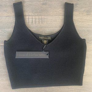 House of Harlow 1960 | Compression Cropped  Sleeves  Tank | Color: black